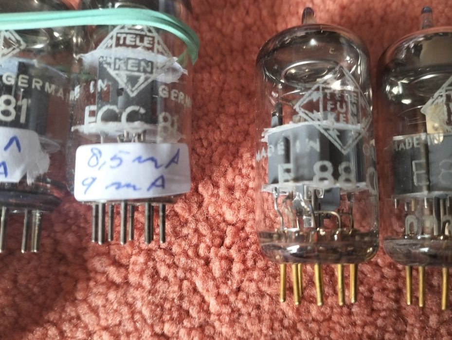 Válvulas testadas para audio novas e semi novas, E88CC Siemens Amperex