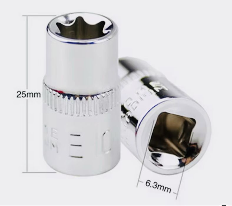 набор 6 шт 1/4" Набір торцевих головок Torx Tools E4 E5 E6 E7 E8 e10