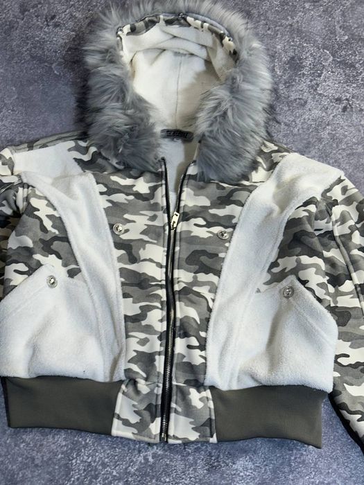 Камо бомбер с мехом аляска куртка кофта камуфляж белый белая біла camo