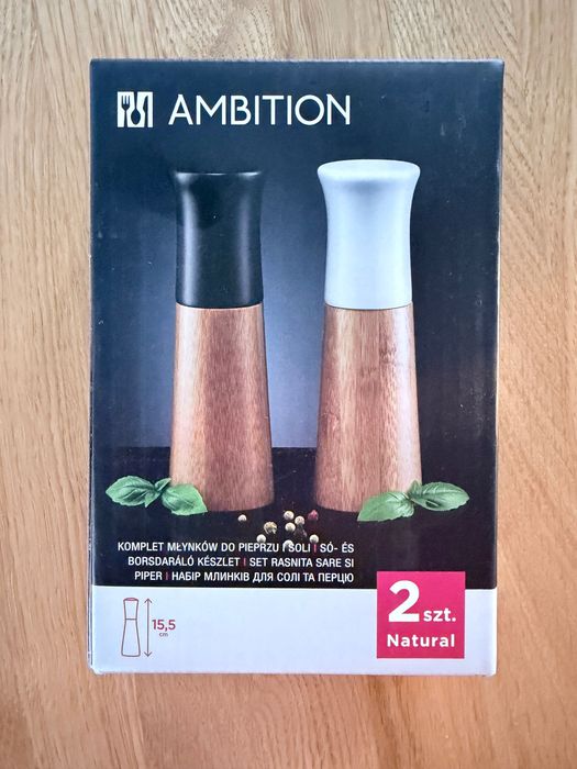 Zestaw młynków Ambition Natural (15,5 cm)