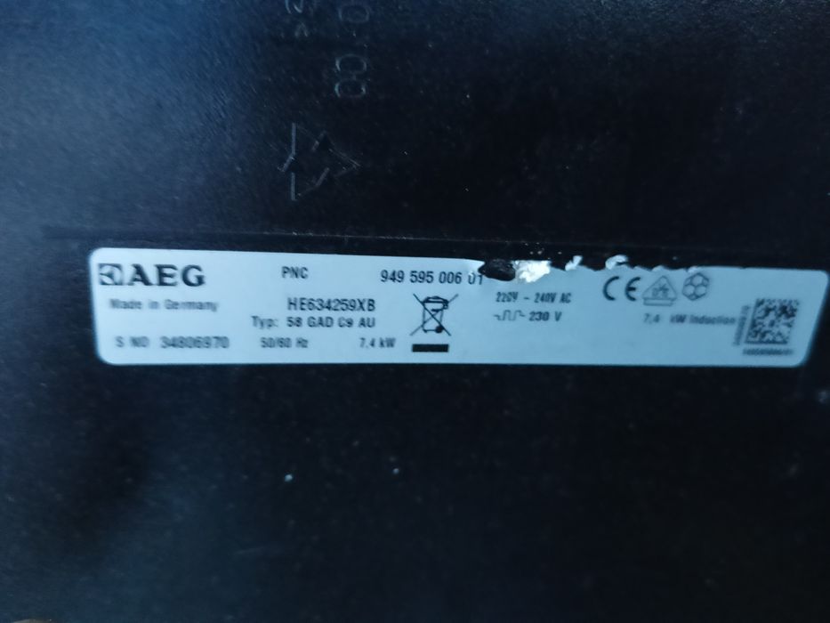 плита індукційна aeg скло індукційної