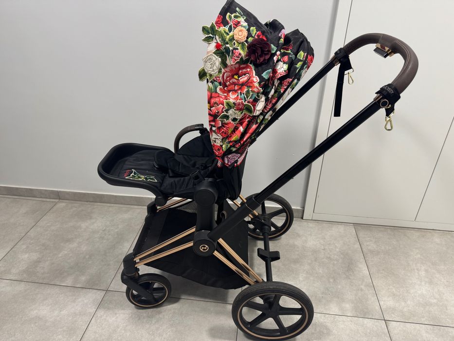 Wózek cybex Priam 4.0 spring bloosom dark gondola i spacerówka 2w1