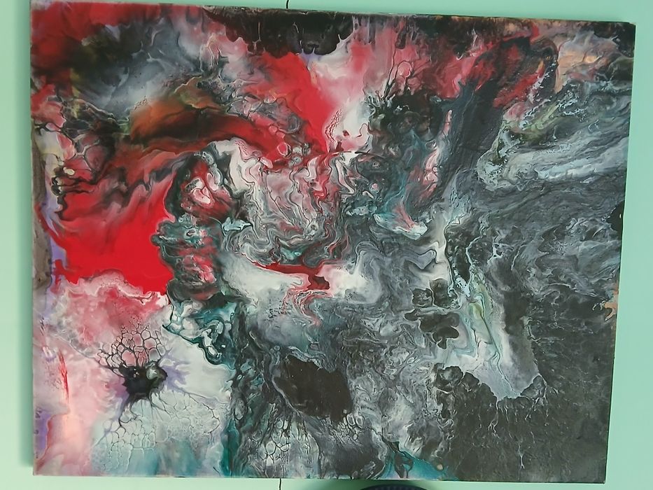 Картина  інтер'єрна.  Живопис в  сучасному стилі Флюїд арт (Fluid Art)