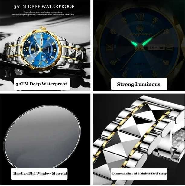 Relógio de pulso masculino Paazomu Quartz