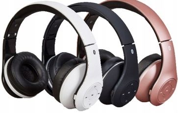 Wygodne Bezprzewodowe Słuchawki Nauszne Bluetooth Mikrofon Akumulator