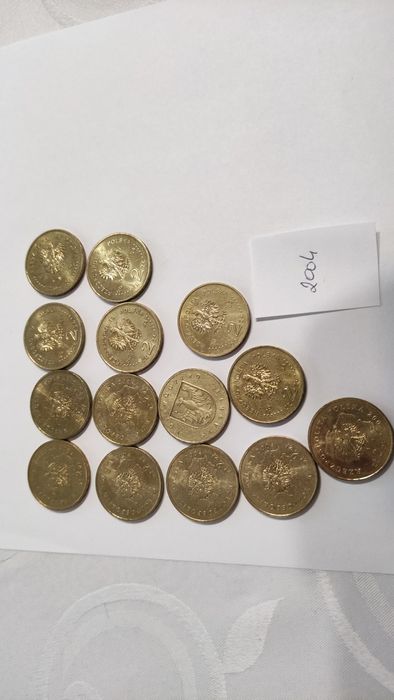 Monety 2 zł 2004r. Cena za 14 szt.