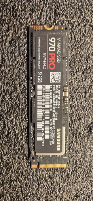 SSD диск Samsung 970 Pro series 512GB M.2 PCIe 3.0 x4 V-NAND MLC