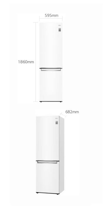 Frigorífico Combinado LG GBB61SWGCN No Frost Inverter Classe C