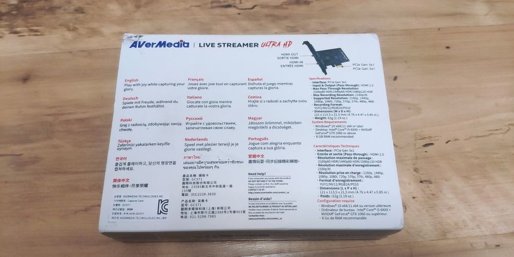 Avermedia live streamery Nowa karta do przechwytywania Video 4K60