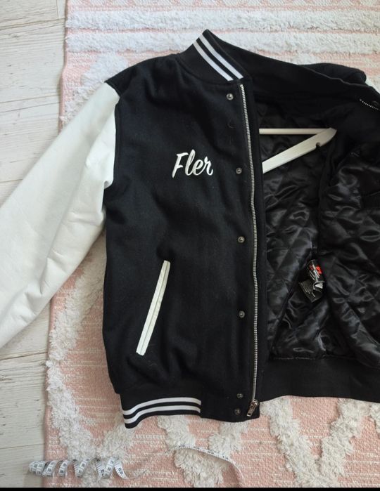 Collage jacket leather wool