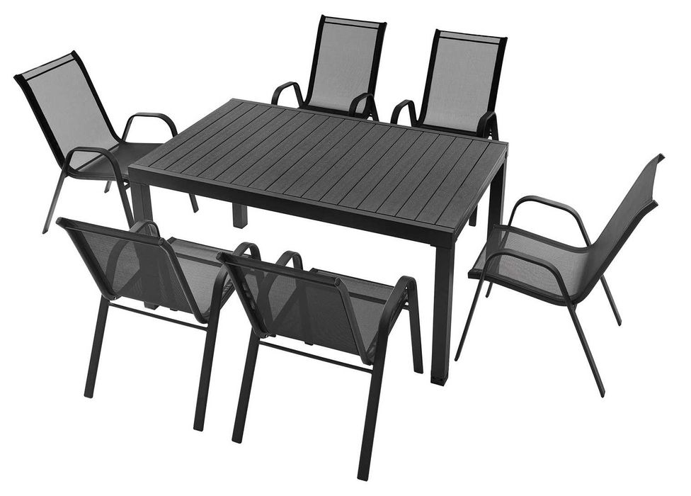 Zestaw Ogrodowy ROZKŁADANY Deska Stół 6+1 na Taras Balkon 150-200