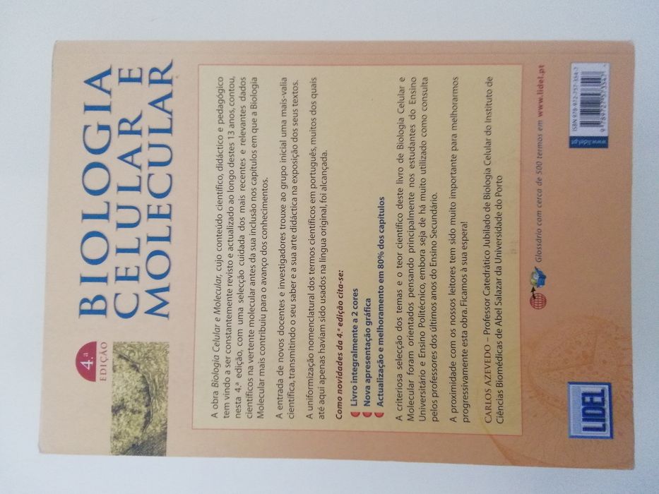 Livro Biologia Celular e Molecular de Carlos Azevedo.