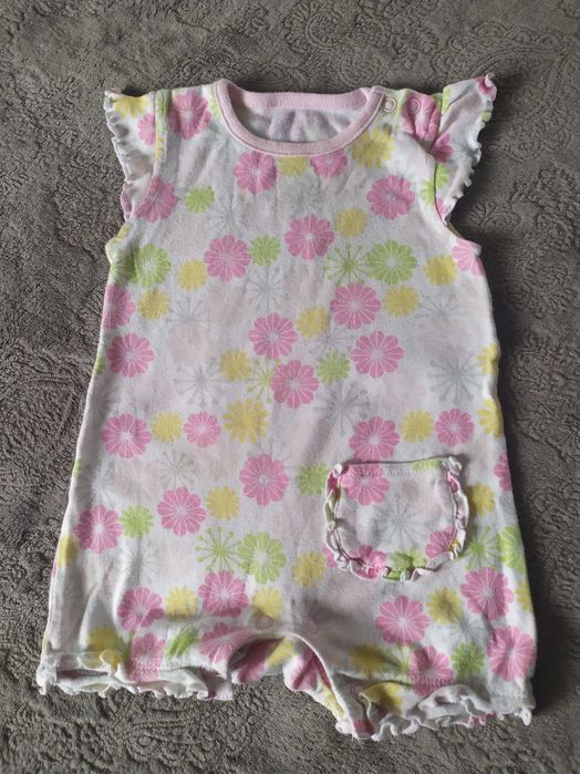 Paka ubrań 74 zestaw rampers body spodnie H&M myszka Miki pajac różowy