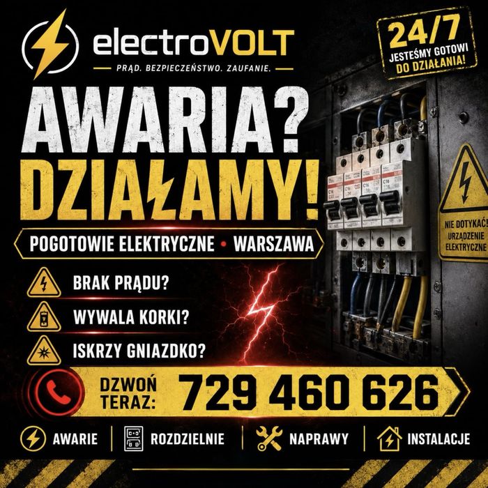 Elektryk Uslugi elektryczne Remonty Awarie24h