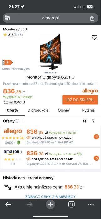 Monitor Gigabyte G27FC