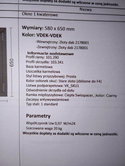 Sprzedam nowe okno 2 sztuki 580x650