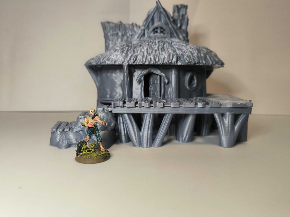 Domek bagienny niziołków 2(Halfling swamp house) makieta diorama D&D