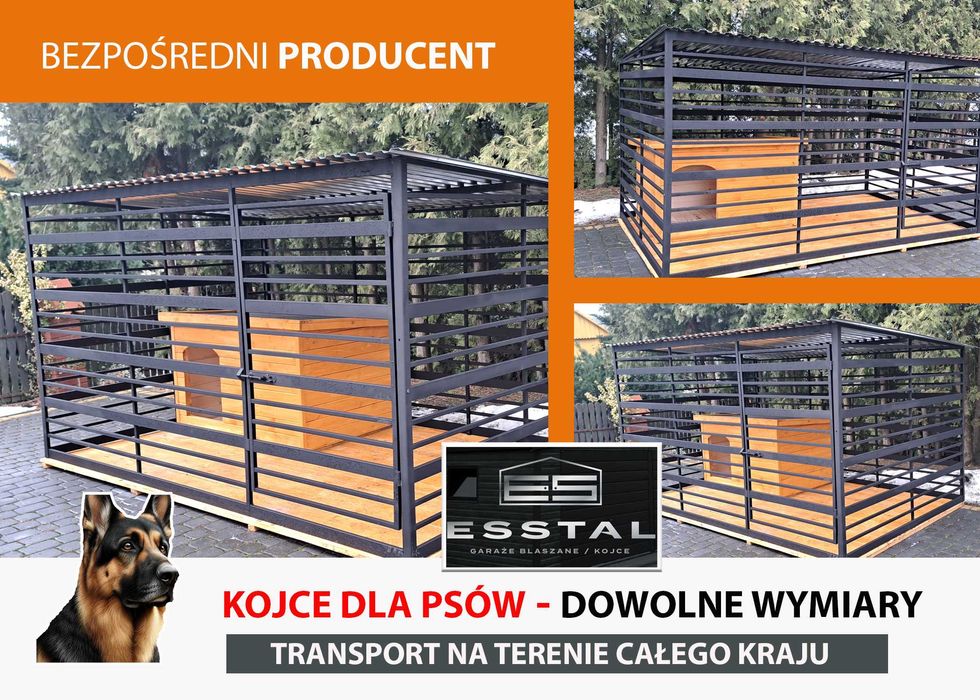 Kojec dla Psa , KOJCE dla Psów ,Klatka Box ,Zadaszenie - ESSTAL-