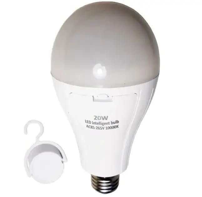 Акумуляторна аварійна лампа LED E27/20W лампочка в цоколь ліхтар