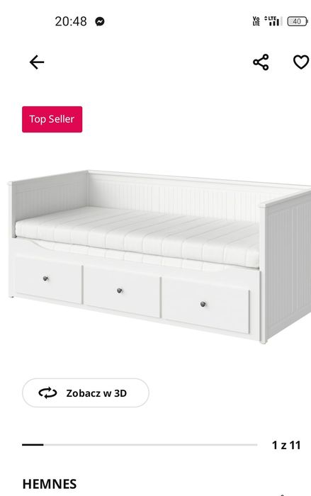 Łóżko Ikea rozkładane hemens