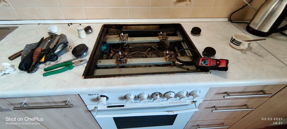 Ремонт Витоку газу у Одесі у газових плитах варильних поверхонь Колонк
