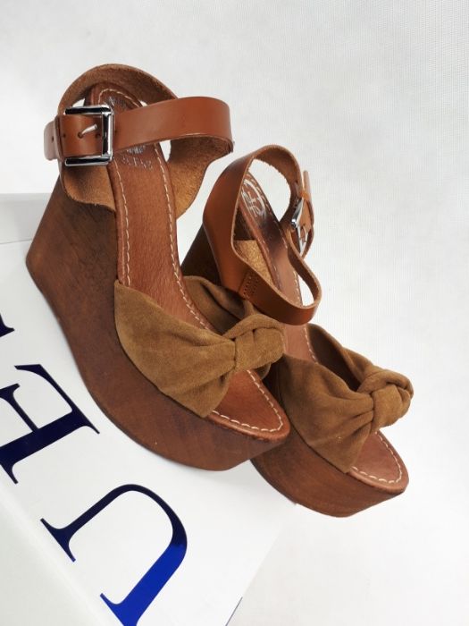 Nowe sandały GUESS zamszowe koturn platforma 38 oryginał