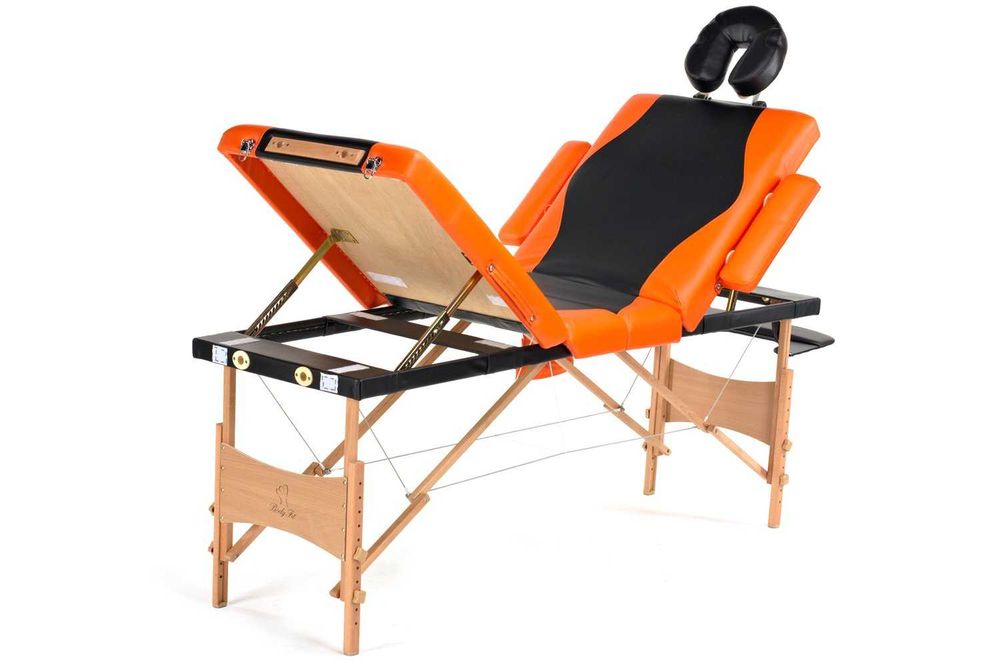 Stół, łóżko do masażu 4-segmentowe drewniane dwukolorowe/TYLKO WYSYŁKA