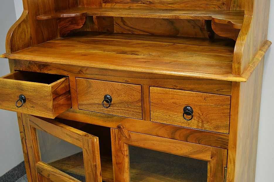 Witryna/Bar z drewna AKACJI seria OXFORD HONEY II gat. -50%