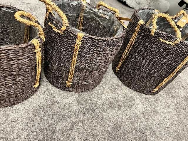 Fantastyczny zestaw koszy na doniczki z trawy morskiej 4szt Nowe
