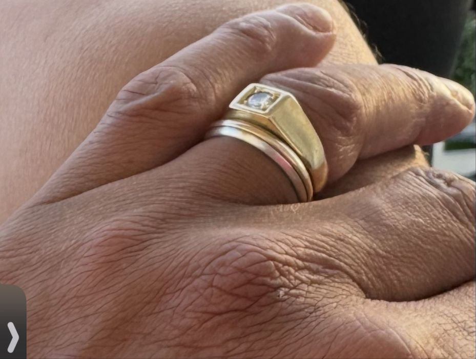 Anel de ouro com diamante com factura