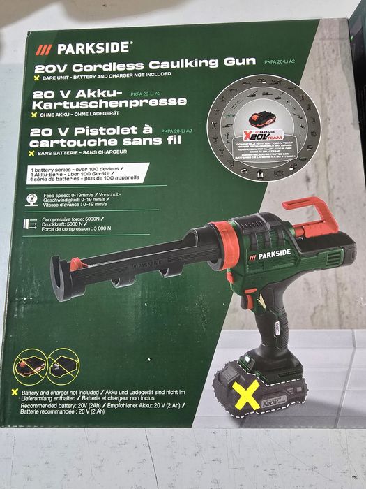 Pistola de selicone 20v parkside