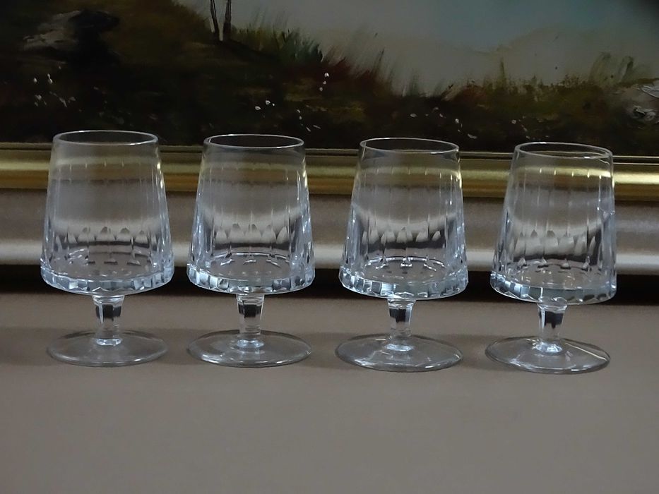 Komplet 4 kryształowych kieliszków / kryształy vintage PRL