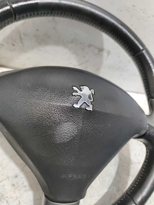 Peugeot 407 Kierownica AIRBAG Skóra Skórzana