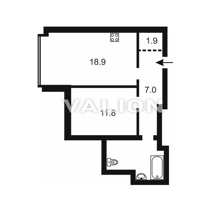 Без% Продаж 1к квартири в м.Вишгород, Київська обл, вул Набережна, 6