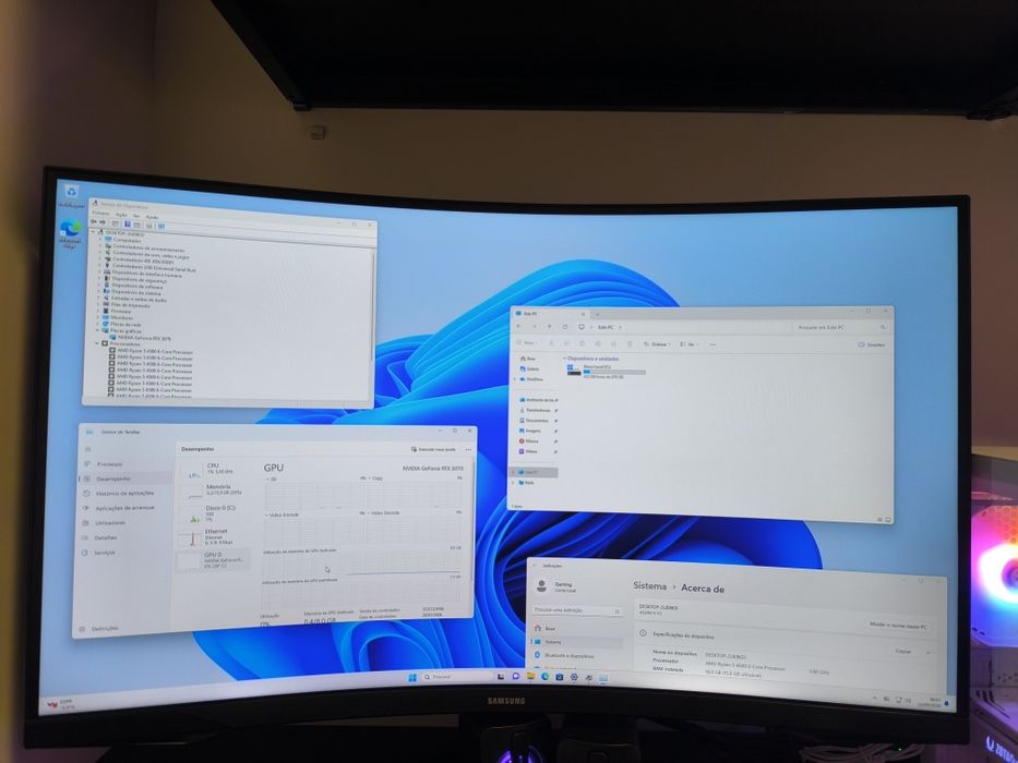 Pc R5 3070RTX + Ecrã + Periféricos 3x Sem Juros