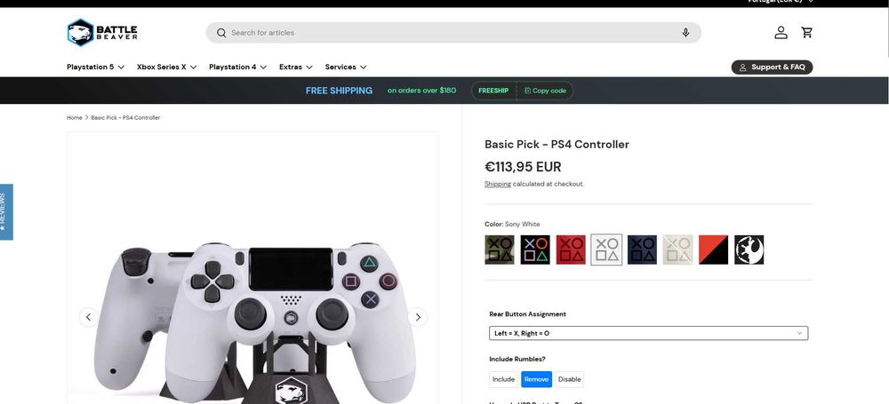 Comando novo PS4/PC Battle Beaver Dualshock 4 (com 2 back buttons)