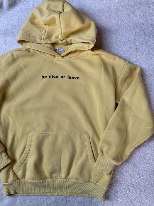 zolta bluza z kapturem cropp 30% bawelna