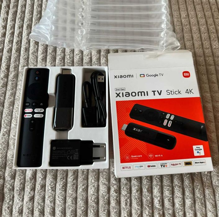 Xiaomi Mi TV Stick смарт ТВ медиа приставка 4K 2nd Gen Smart TV приставка проигриватель Google TV и Wi-Fi 6