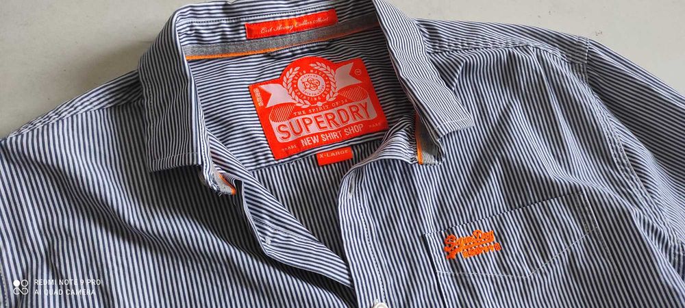 SUPERDRY koszula Paseczki Premium Logowania taliowana Slim L/XL