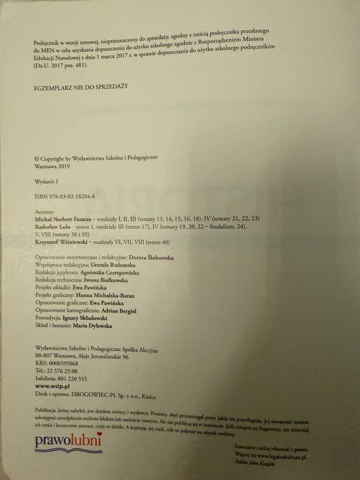 Podręcznik do historii 1 liceum i technikum