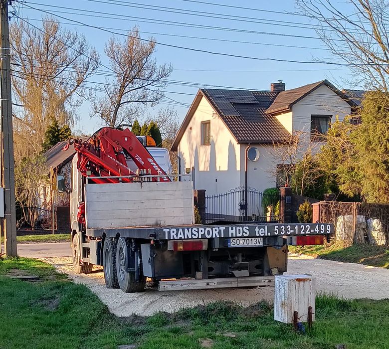 Usługi transportowe HDS dźwig żuraw samochodowy
