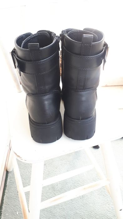 Czarne, wysokie botki, glany, goth sprzączki, 36.