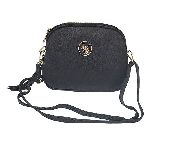 Torebka listonoszka trzy komory Laura Biaggi skóra czarna