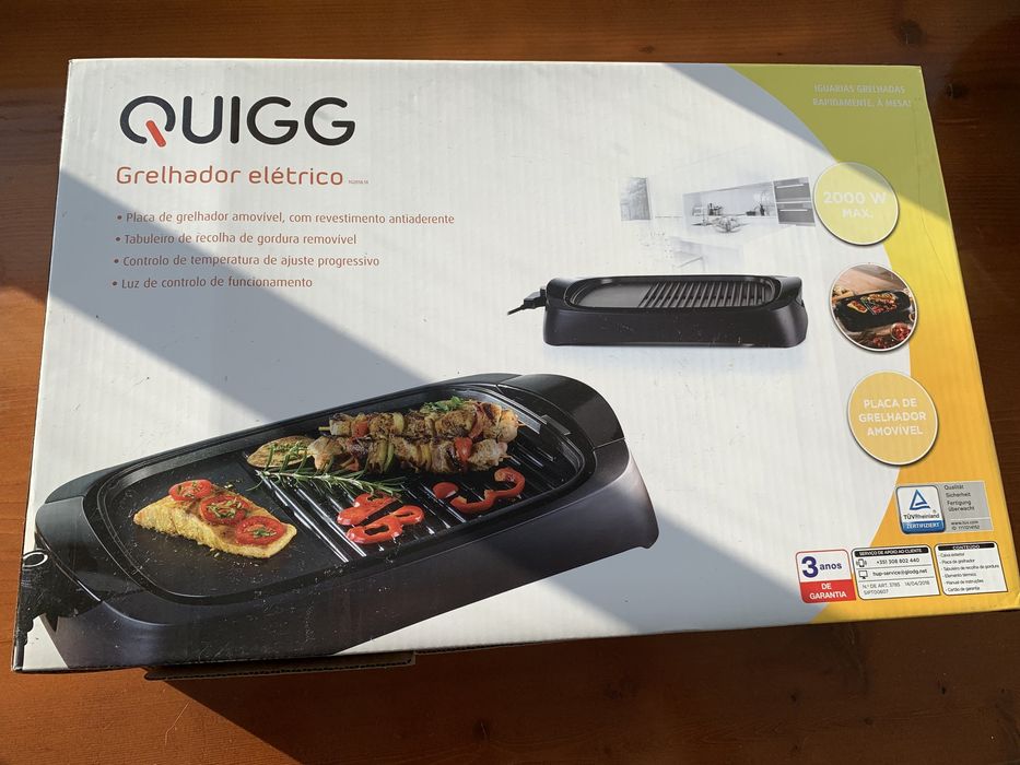 Grelhador elétrico Quigg (usado 2 vezes) 57x34,5x9,5
