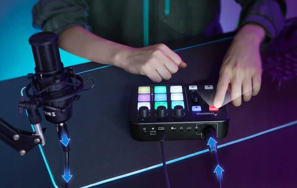 Zewnętrzna karta dźwiękowa sound Maono G1 Neo muzyka bluetooth USB XLR