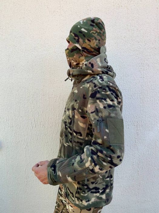 Флісова кофта 300г/м2 мультикам, Фліска з капюшоном чоловіча, флиска