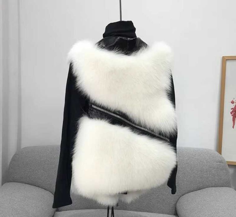 Kamizelka prawdziwe futro+skóra