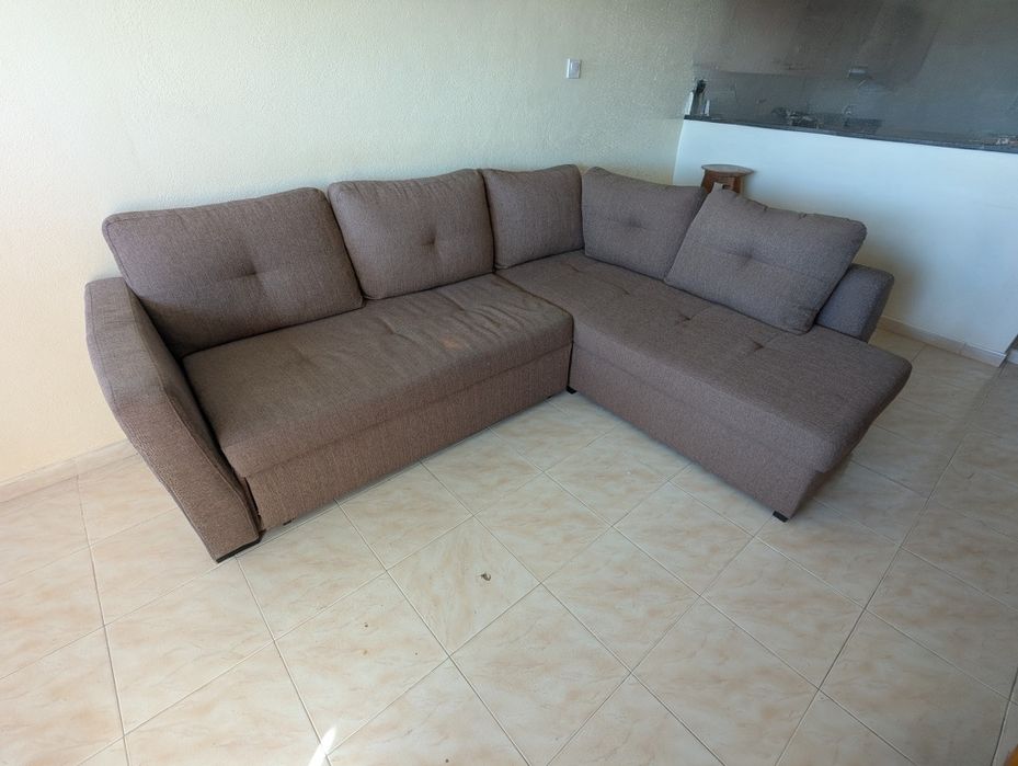 Sofá  cama 3 lugares castanho