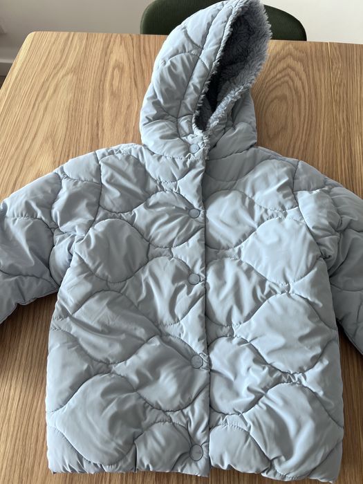 Casaco ZIPPY puffer alcochoado azul com capuz para menina 4-5 anos