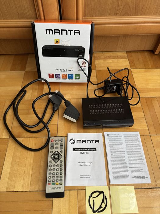 Dekoder TV Manta DVBT011 przewód kabel DPM scart hdmi media player